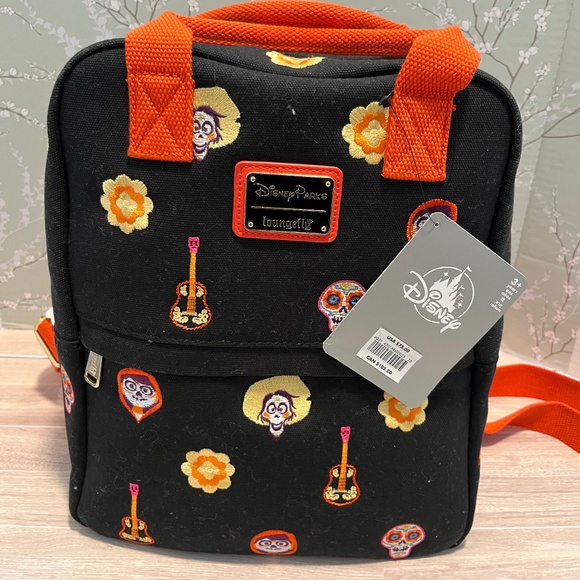 NWT Loungefly Disney Parks Pixar Coco Loungefly Canvas Mini Backpack - Picture 4 of 5